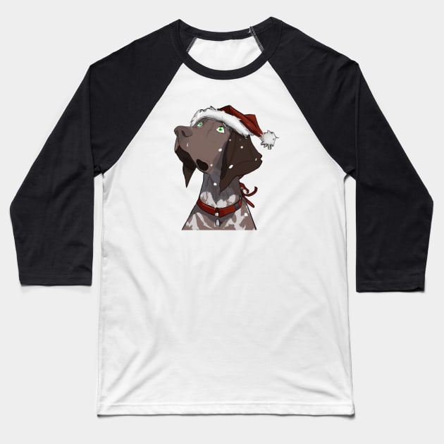 Cute German Shorthaired Pointer Drawing Baseball T-Shirt by Play Zoo